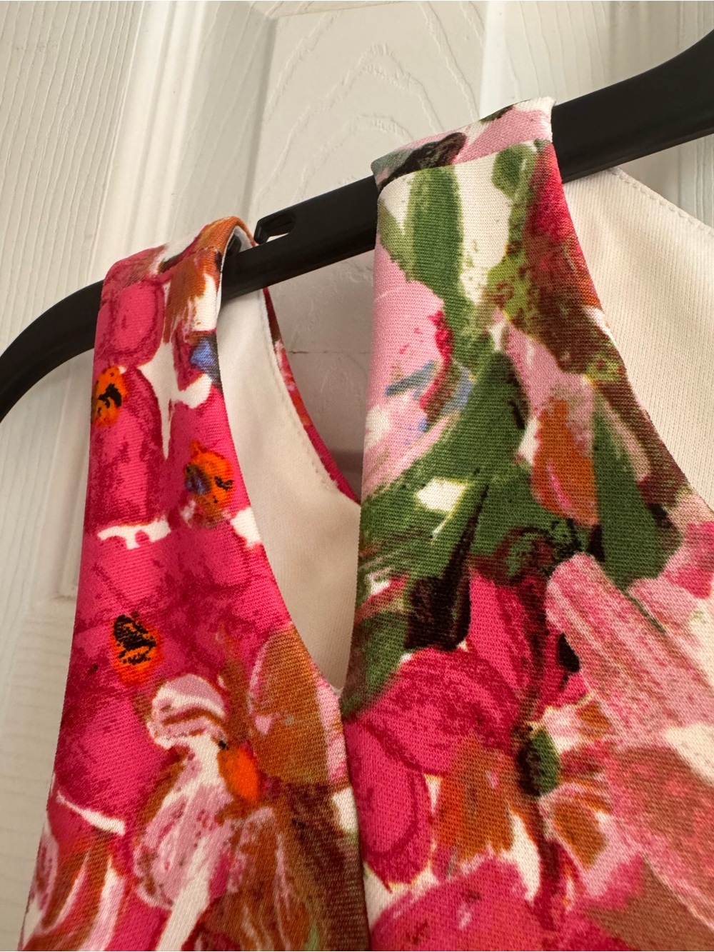 Roz & Ali Cream Midi Dress with Pink Floral Print - Picture 6 of 11